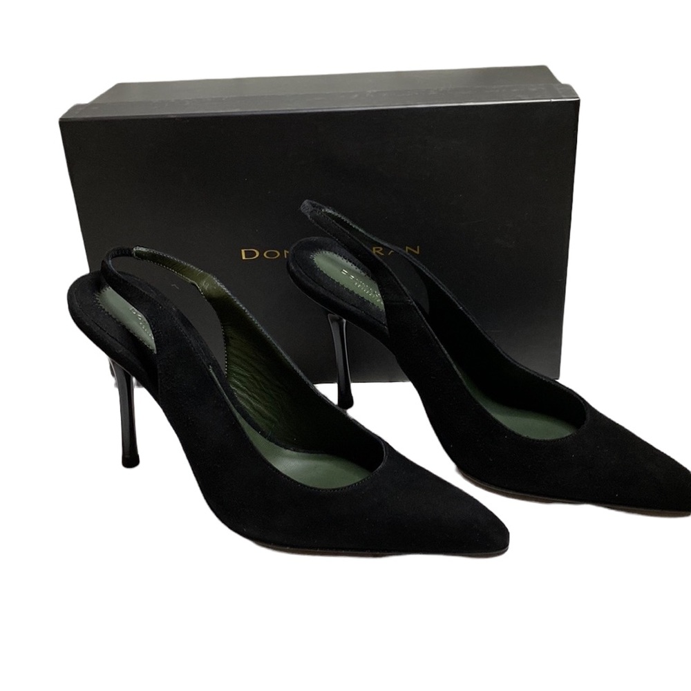 🆕 Donna Karan Soft Suede Slingback Heels NIB
